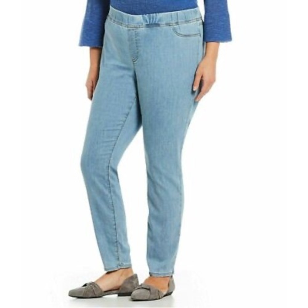 Eileen Fisher blue Jegging Light Wash denim pullover stretch cotton stretch XS